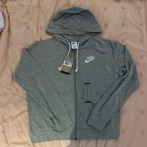 Nike Women’s Grey Vintage Style Zip Up Sweatshirt - Size Medium NWT
